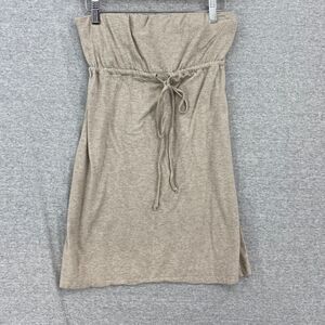 Ambiance Apparel Dress Womens Small (Chico) Beige Strapless Empire Built In Bra